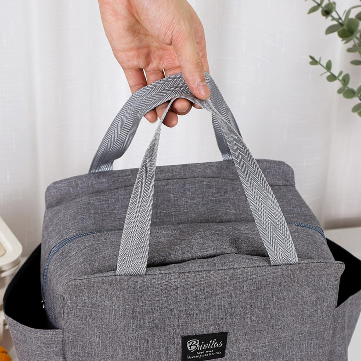Insulated Lunch Bag for Women & Men – Portable Thermal Cooler Bag for Work, Office & Travel (Grey)"
