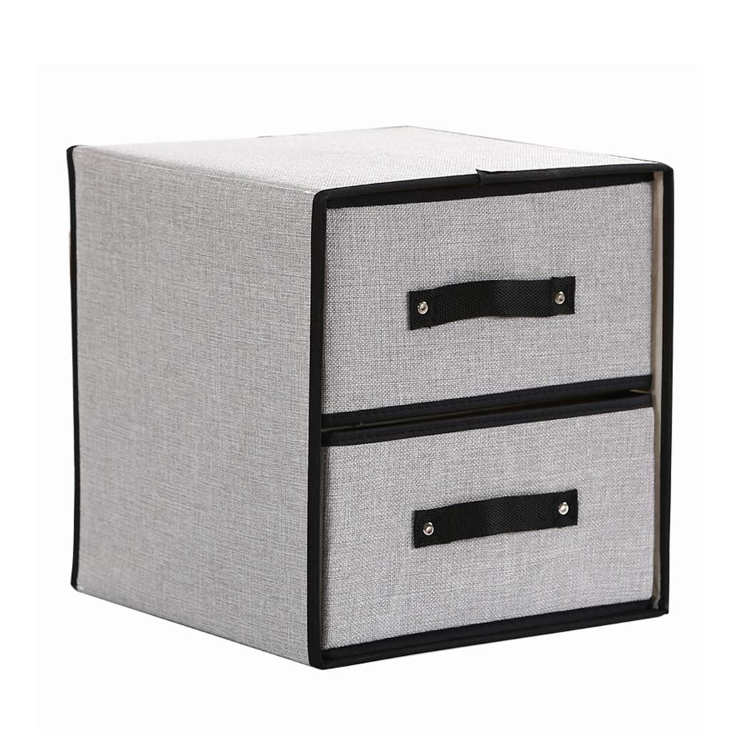 Foldable Fabric 2 Drawers Home Storage Organizer Storage Clothes Scarf Socks Fashion ^ Organizer Box