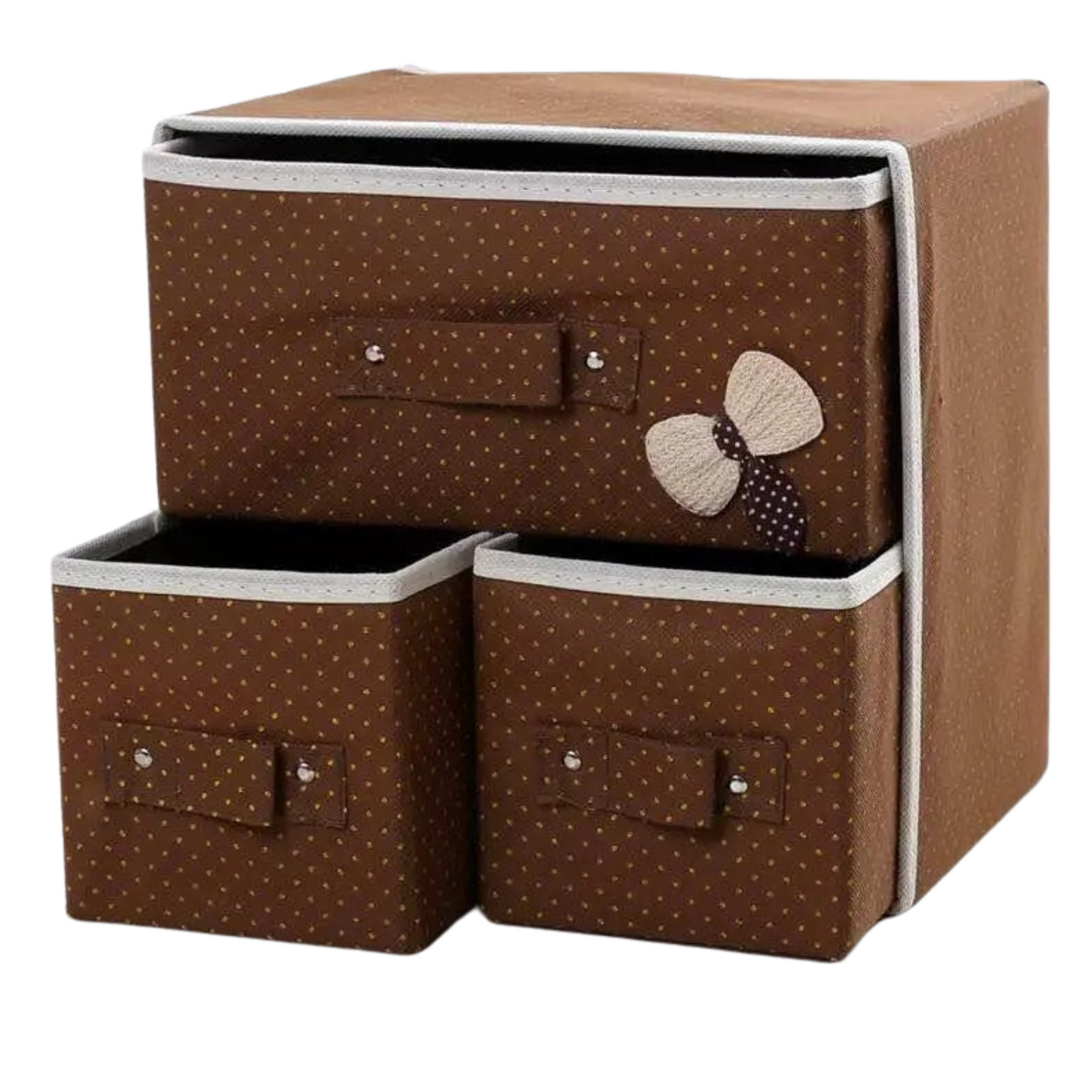 3 Drawer Fabric Storage Box Organizer Makeup organizer socks undergarments (Multicolor, 30 * 30 * 20 cm)