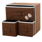 3 Drawer Fabric Storage Box Organizer Makeup organizer socks undergarments (Multicolor, 30 * 30 * 20 cm)