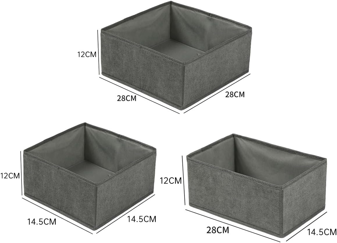 Aurenest Pack of 6 Grey Drawer Organizer Set