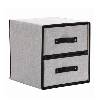 Foldable Fabric 2 Drawers Home Storage Organizer Storage Clothes Scarf Socks Fashion ^ Organizer Box
