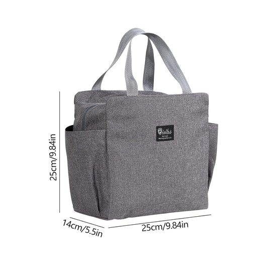 Insulated Lunch Bag for Women & Men – Portable Thermal Cooler Bag for Work, Office & Travel (Grey)"